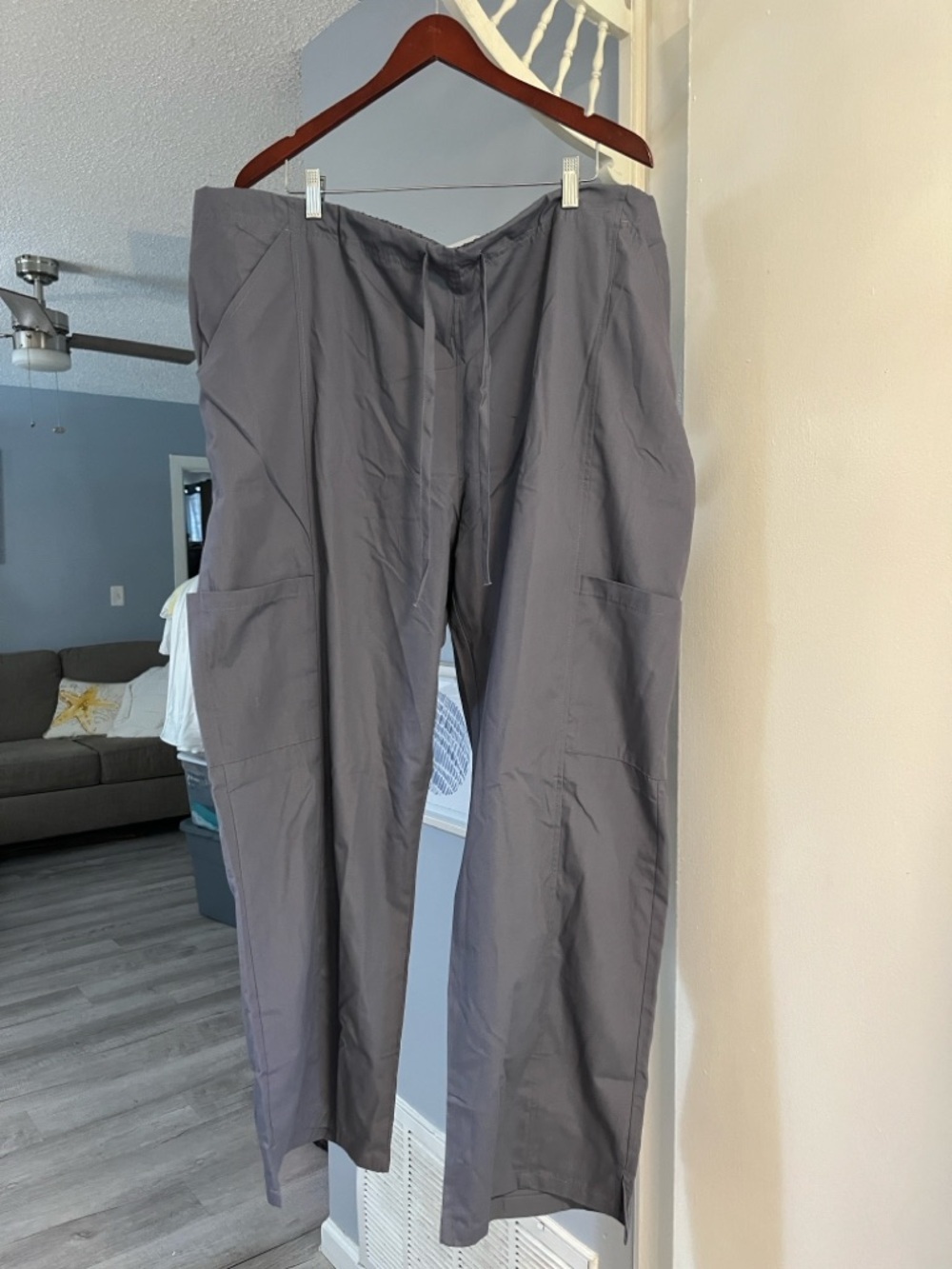 Landau Gray Drawstring Scubs Unisex Pull On Pants Size 3XL NWT